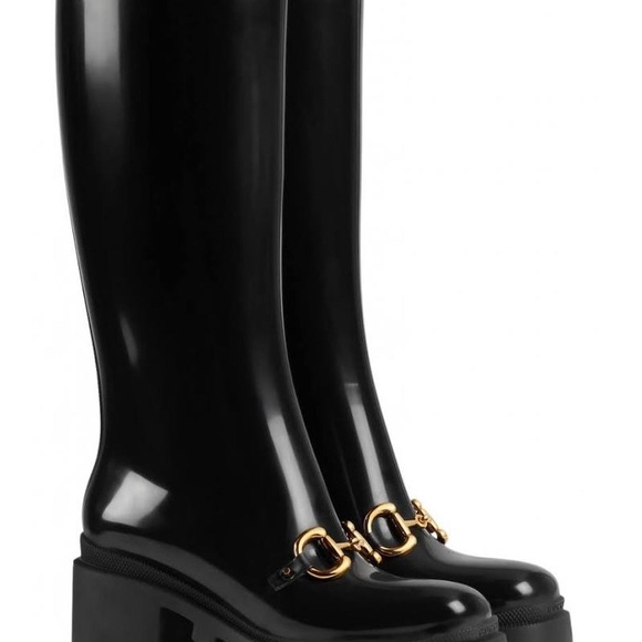 Gucci horsebit knee-hi rain boots. - Picture 4 of 5